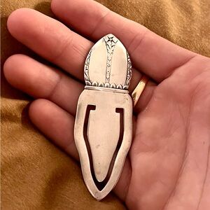 Vintage Floral Design Sterling Silver Bookmark